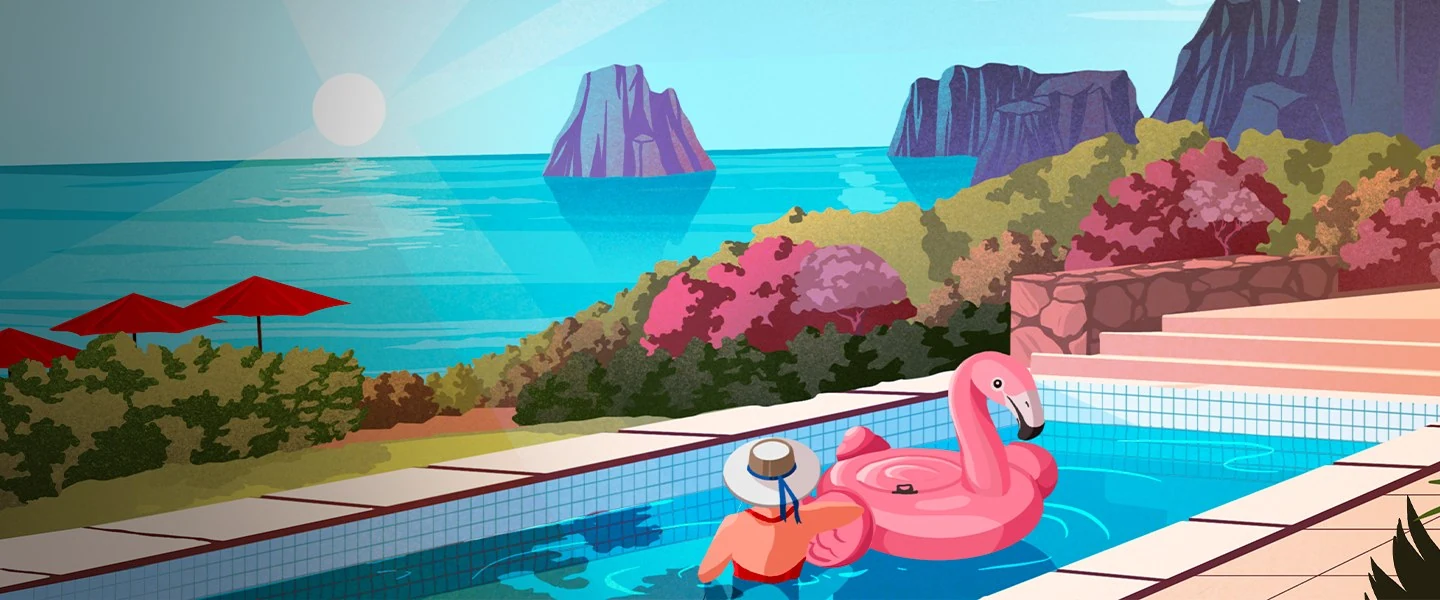 Piscine à débordement face à la mer, univers Millionz